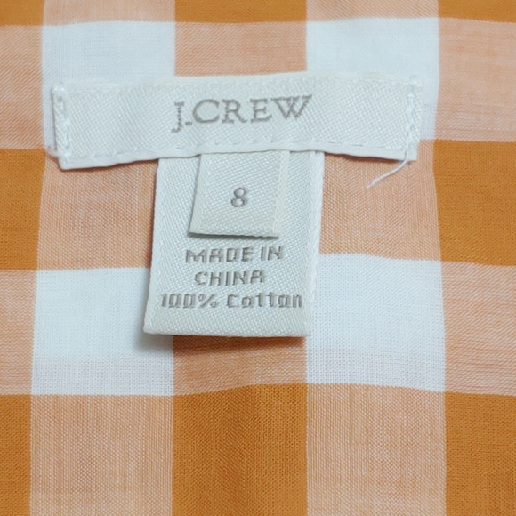 J.CREW white burnt orange plaid long sleeve button down shirt - Picture 5 of 10